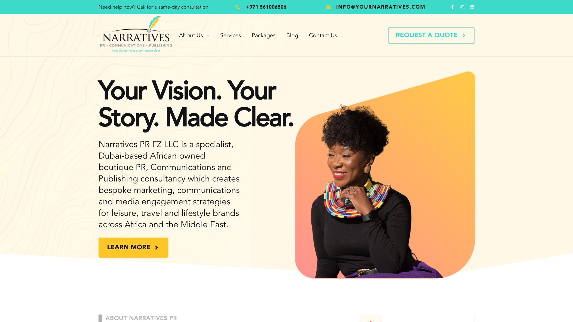 Narratives PR — live website case study